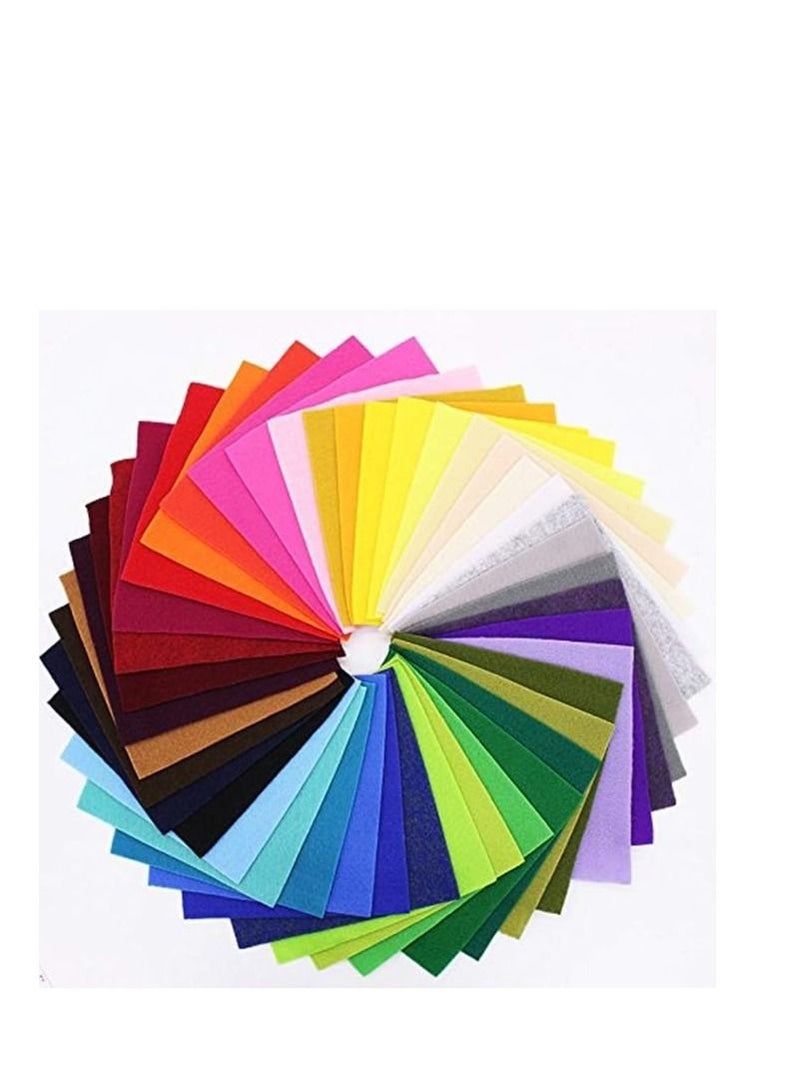 Terabyte Felt Fabric Sheets, Arts Crafts Assorted Colors Squares Textile Fabrics DIY Craftwork for Felt Flowers Felt Coasters Felt Jewelry Felt Stickers 40pcs - Image 1