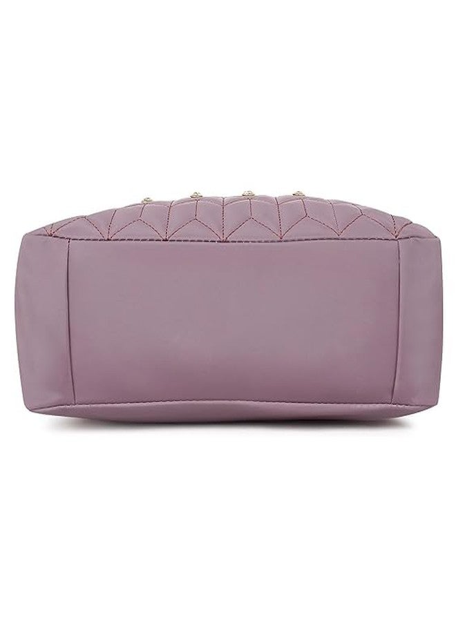 Purse Pulse Fashionable Canvas Shoulder Handbag with Zip Pocket, Durable and Waterproof Travel Tote Bag for Working Women (Purple) - Image 5