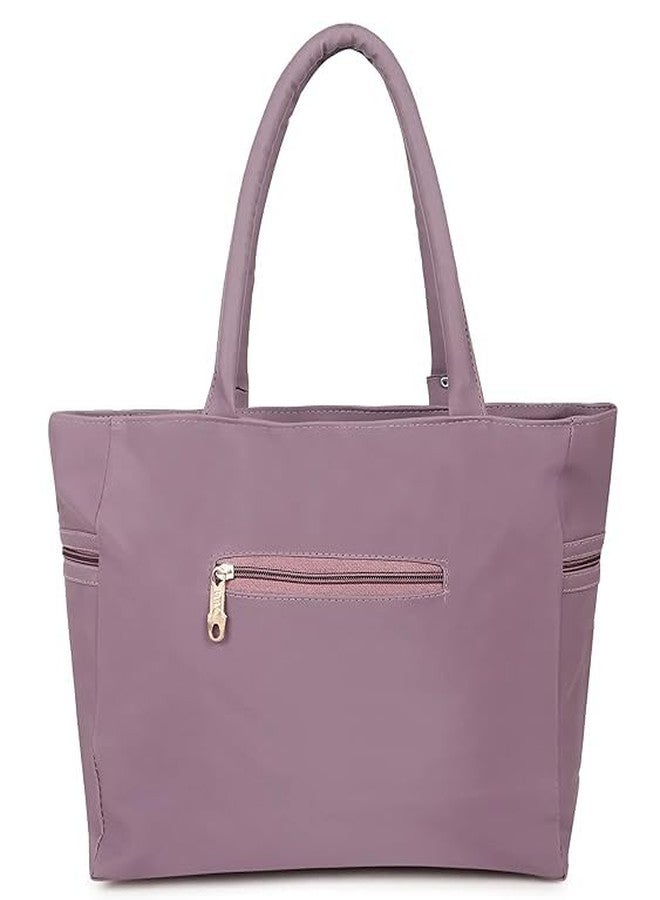 Purse Pulse Fashionable Canvas Shoulder Handbag with Zip Pocket, Durable and Waterproof Travel Tote Bag for Working Women (Purple) - Image 4
