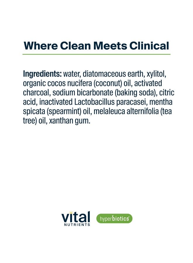 Hyperbiotics Vital Nutrients Hyperbiotics Activated Charcoal Probiotic Toothpaste | Supports Healthy Mouth Flora, Fresher Breath, Whiter Teeth* | Spearmint Flavor | Non-GMO | Gluten, Dairy, Soy Free | 4 oz - Image 2