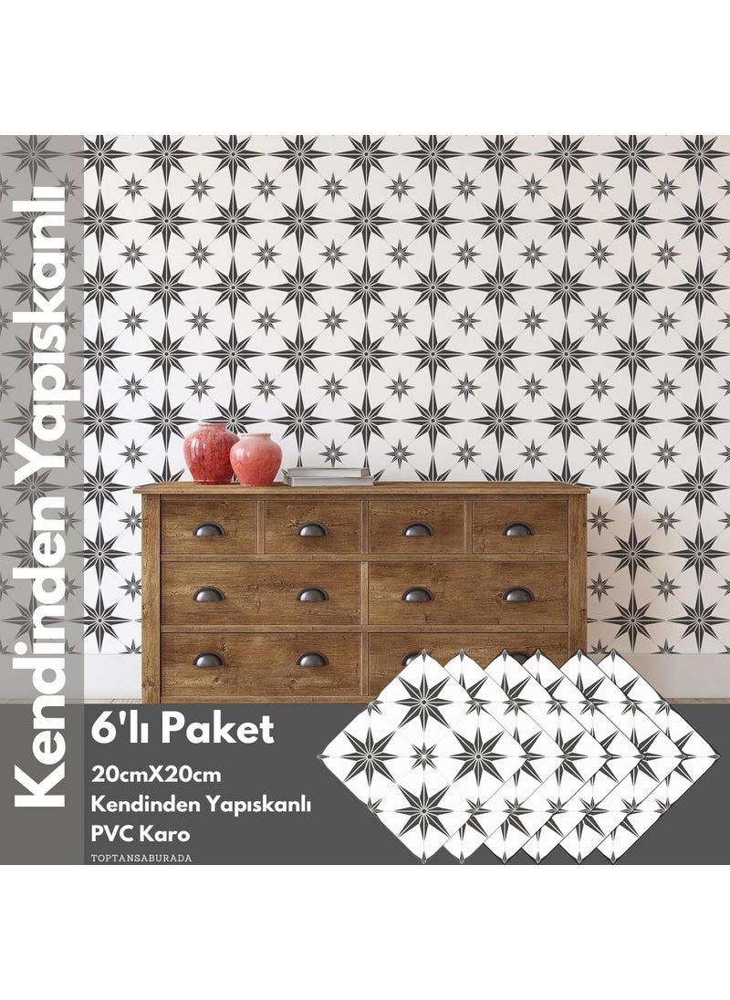 Technosmart 6PCS 20CM×20CM Self Adhesive Wall Covering Kitchen Bathroom PVC Sticker Decoration  - Image 3