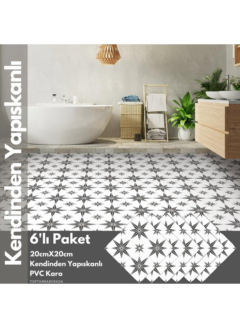 Technosmart 6PCS 20CM×20CM Self Adhesive Wall Covering Kitchen Bathroom PVC Sticker Decoration  - Image 2