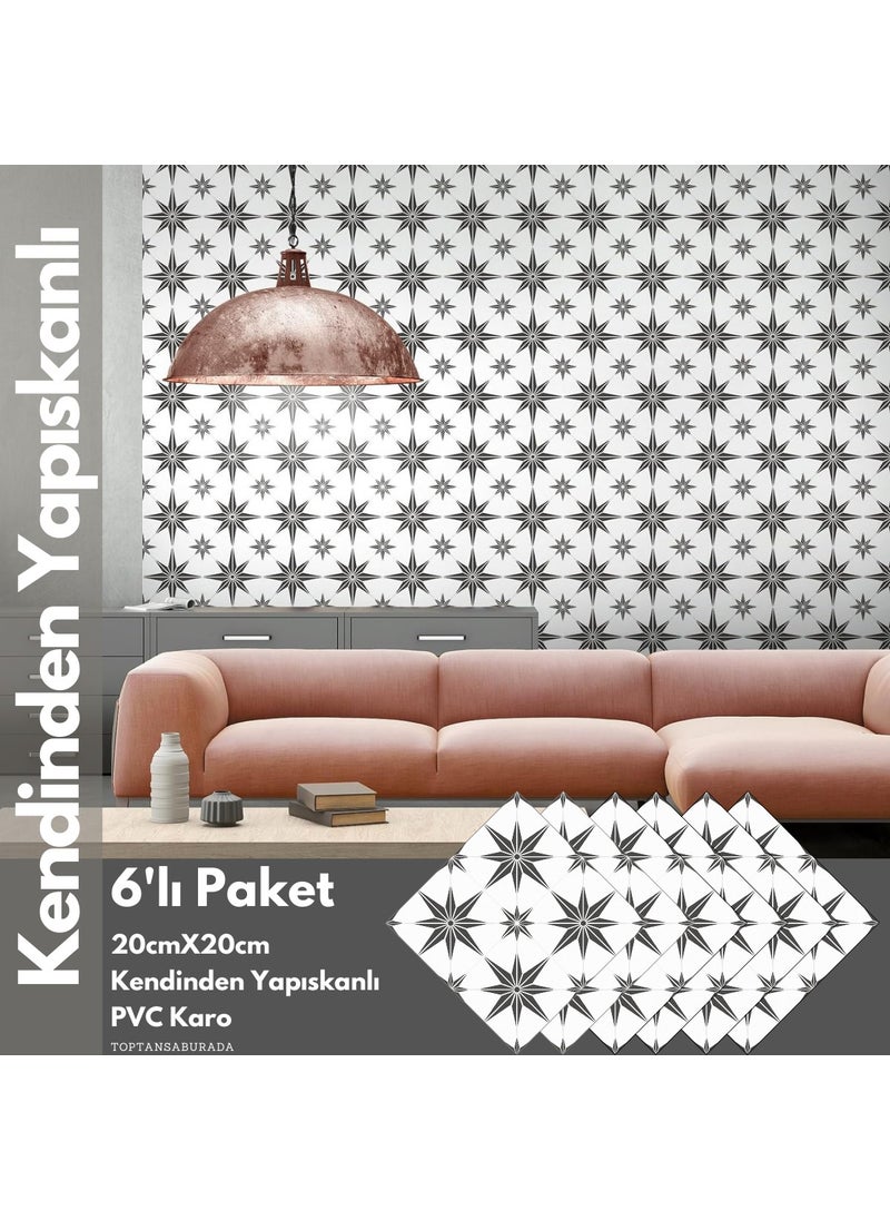 Technosmart 6PCS 20CM×20CM Self Adhesive Wall Covering Kitchen Bathroom PVC Sticker Decoration  - Image 4