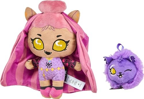 Monster High Plush Doll Set Ghoul N Go Clawdeen Wolf 65inch Plushie with Pet Dog Crescent and KidSized Backpack - Image 3