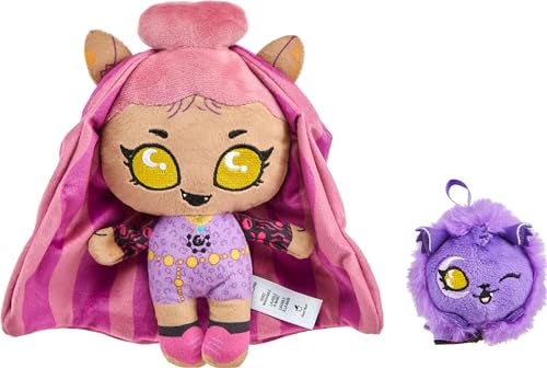 Monster High Plush Doll Set Ghoul N Go Clawdeen Wolf 65inch Plushie with Pet Dog Crescent and KidSized Backpack - Image 1
