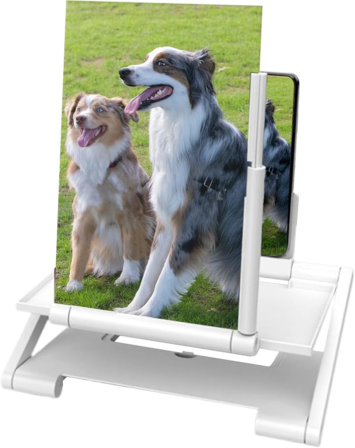 White 8 Inch Foldable Screen Magnifier For Mobile Phone HD Adjustable Amplifier Stand - Image 2