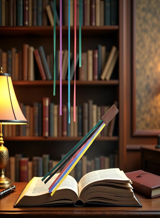 Tustao Multi-Color Ribbon Bookmark Attachable Bible Ribbon Bookmarks Markers Artificial Leather Bookmark with Colorful Ribbons for Books Reading Page Markers Superior Essentials Magnetic Bible - Image 4