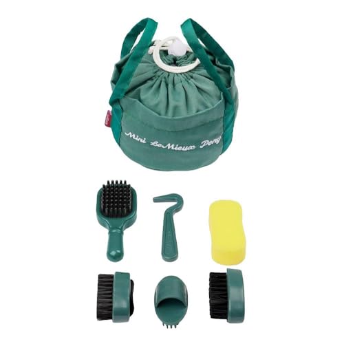 LeMieux Toy Pony Grooming Kit Sage Includes Brushes Curry Comb Sponge Tangle Tidy Hoof Pick Store in Mini Drawstring Grooming Bag Suitable for Ages 3 - Image 1