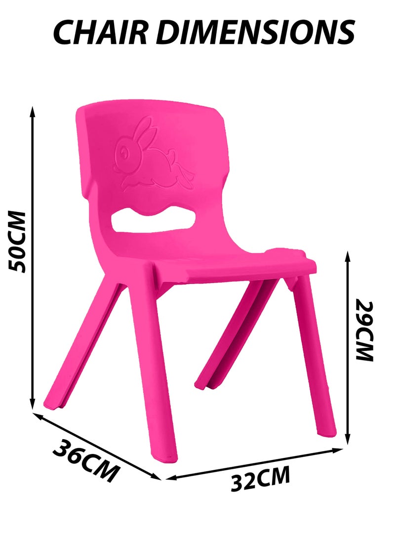 توشيونيكس كراسي أطفال ملونة قابلة للتكديس - متينة وخفيفة الوزن وسهلة التنظيف، مناسبة للمنزل والفصول الدراسية ودور الحضانة والاستخدام الخارجي - مصنوعة من البلاستيك المتين، ومتوفرة بمقاسين - Image 3