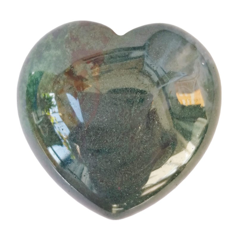 Bacatgem 1 Pcs Natural India Agate Palm Worry Carved Heart Love Stone157 inchs Crystals and Healing Stones