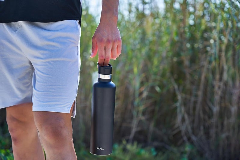 Moya 'Coral Reef' 1L Insulated Sustainable Water Bottle White Spout Lid - Image 4
