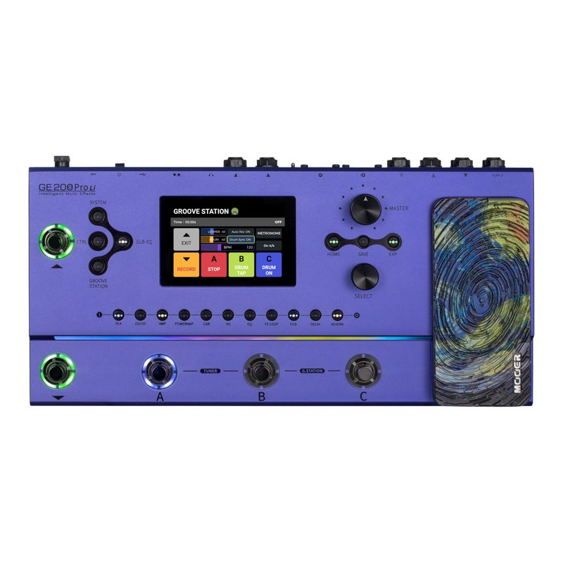 MOOER GE200 Pro Li Amp Modelling Guitar Multi Effects Pedal Battery Powered All in One Guitar Processor for Live Show and Studio Recording - Image 2