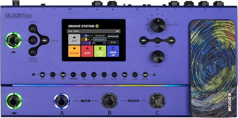 MOOER GE200 Pro Li Amp Modelling Guitar Multi Effects Pedal - Battery Powered Processor for Live and Studio Use - Image 1