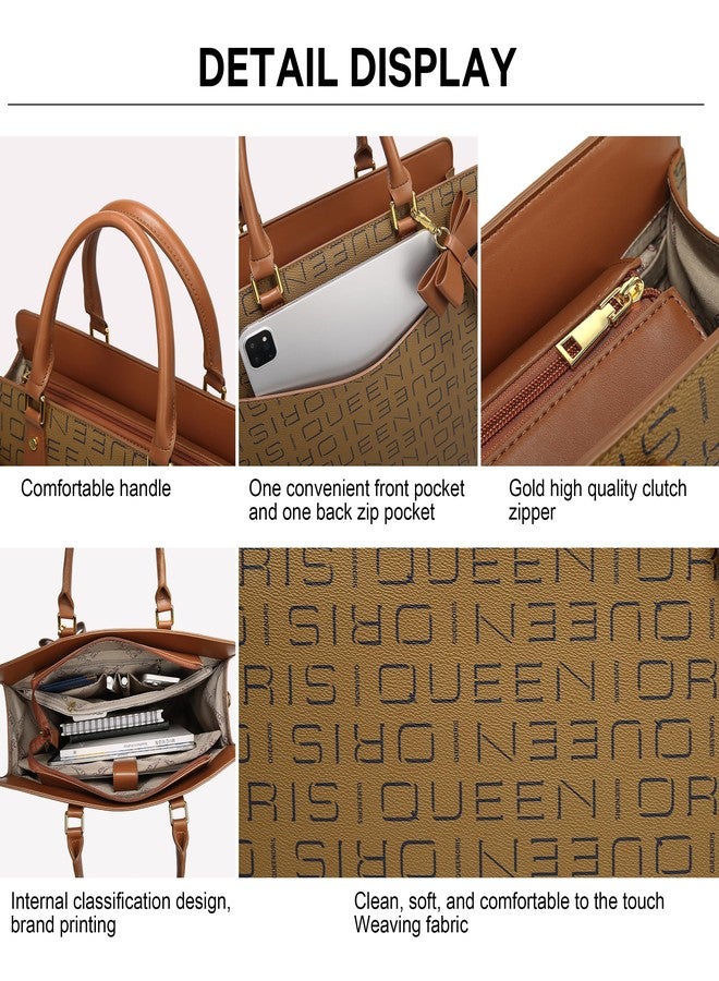 Queenoris Briefcase Tote Bag for Women, 15.6 inch Laptop Large Capacity Computer Bag Office Top Handle Handbag Work Bags - Image 5