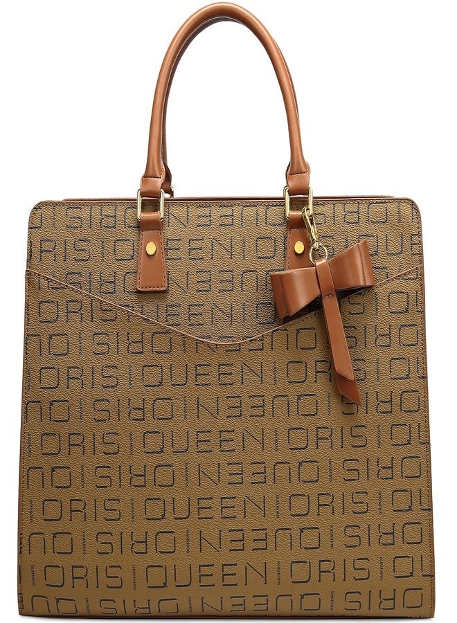 Queenoris Briefcase Tote Bag for Women, 15.6 inch Laptop Large Capacity Computer Bag Office Top Handle Handbag Work Bags - Image 1