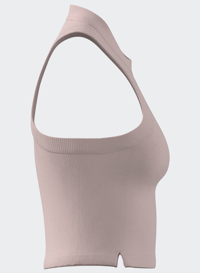 Adidas Lounge Ribbed Crop Tank Top - Image 3