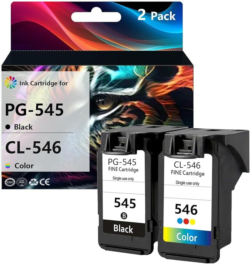 Black and Color Ink Cartridges Compatible for Canon Pixma Printers PG545 CL546 - Image 1
