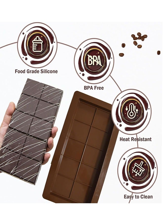 Dubai Chocolate Bar Mold Silicone Chocolate Bar Molds, Deep Rectangular, 2 Pack, Large Size for Stuffed Bars  - Image 3