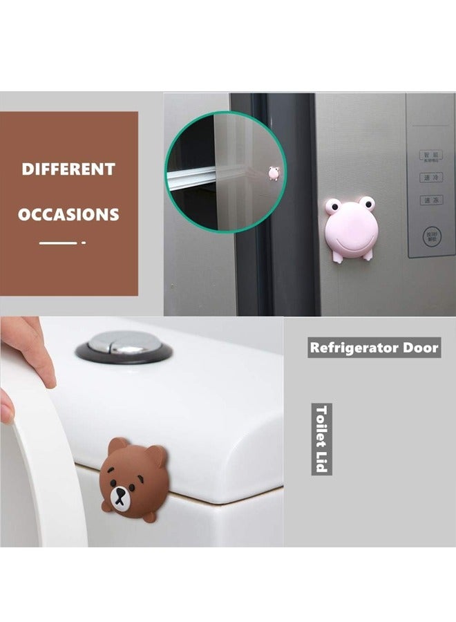Door Handle Bumper 8 PCE Self-Adhesive Cartoon Animals Wall Protector Door Knob Wall Shield Rubber Buffer Crash Pads Door Stoppers for Furniture Glass Table, Bear Deer Frog Cat Chicken  White Cloud - Image 5
