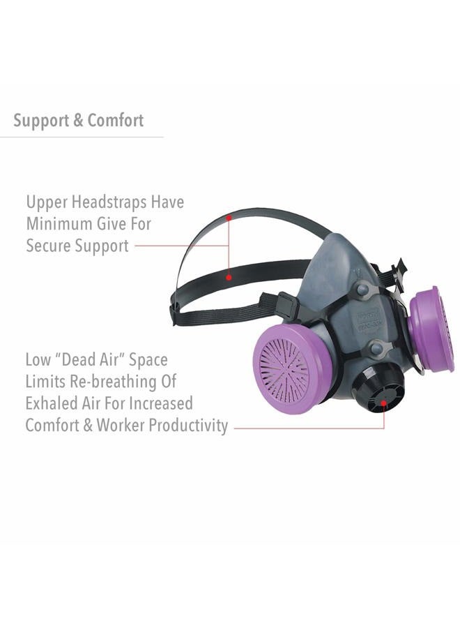 North Safety 550030L 5500 Series Low Maintenance Half Mask Respirator, 1 each, Cartridge Not Included - Image 4