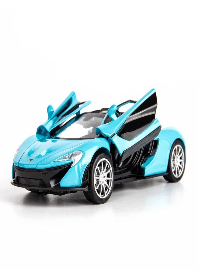 TONIRY Scale Exclusive Alloy Metal Pull Back Die-cast Car Model with Sound Light Mini Auto Toy for Kids Metal Model Toy Car with Sound and Light (1:32 Scale MCLAREAN P1- Blue) - Image 1