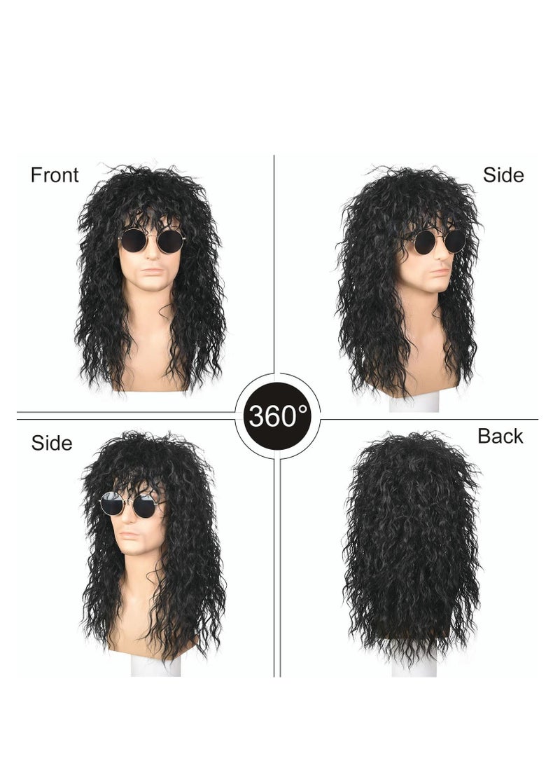 80s Rocker Wig Black Long Curly For Men And Women Mullet Costume Party Hal loween Cosplay Synthetic Black - pzsku/Z5675836068FBEF545524Z/45/_/1665669303/a0006c1b-71b4-4350-acd4-8ac0d3d1c9bb