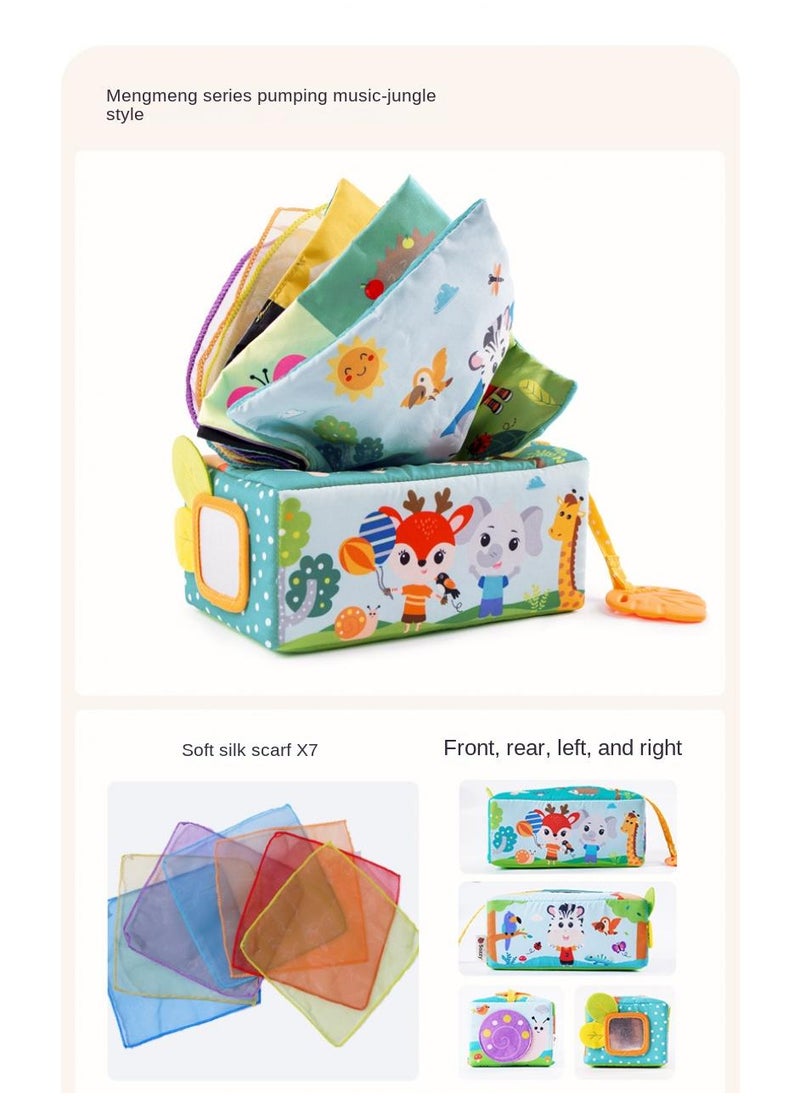 Generic - Baby Tissue Box Toy, Tissue Box Toy for Babies 6 to 12 Months, Soft Infant Newborn Toddlers Sensory Toys,Magic Tissue Box Baby Toy or Baby Kids Educational Preschool Learning Baby blue - Image 1