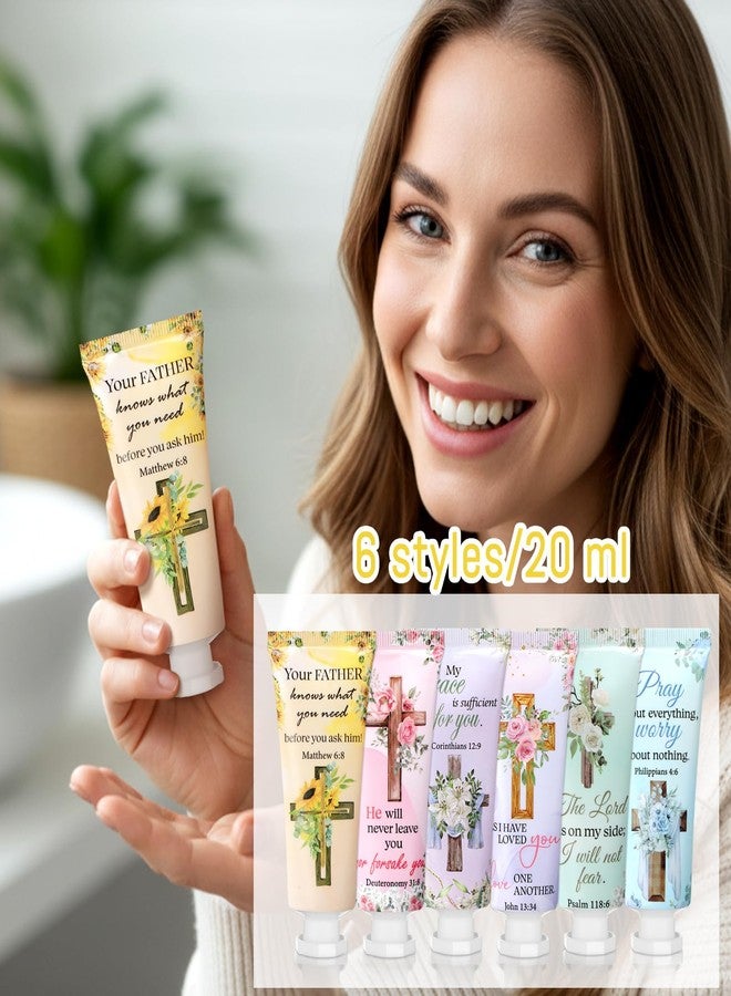 Heigble 6 Pcs Christian Gifts Bulk for Women Valentine's Day Cross Hand Cream Bulk Travel Size Easter Bible Verse Gifts Jesus Religious Scripture Faith Party Favors for Sunday Prayer Church Mothers - Image 3