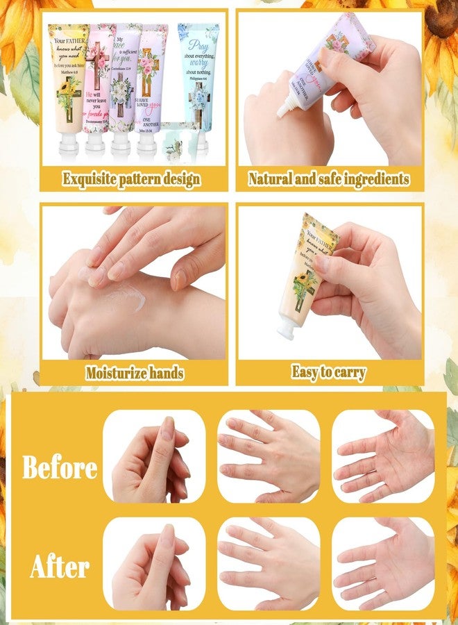 Heigble 6 Pcs Christian Gifts Bulk for Women Valentine's Day Cross Hand Cream Bulk Travel Size Easter Bible Verse Gifts Jesus Religious Scripture Faith Party Favors for Sunday Prayer Church Mothers - Image 4