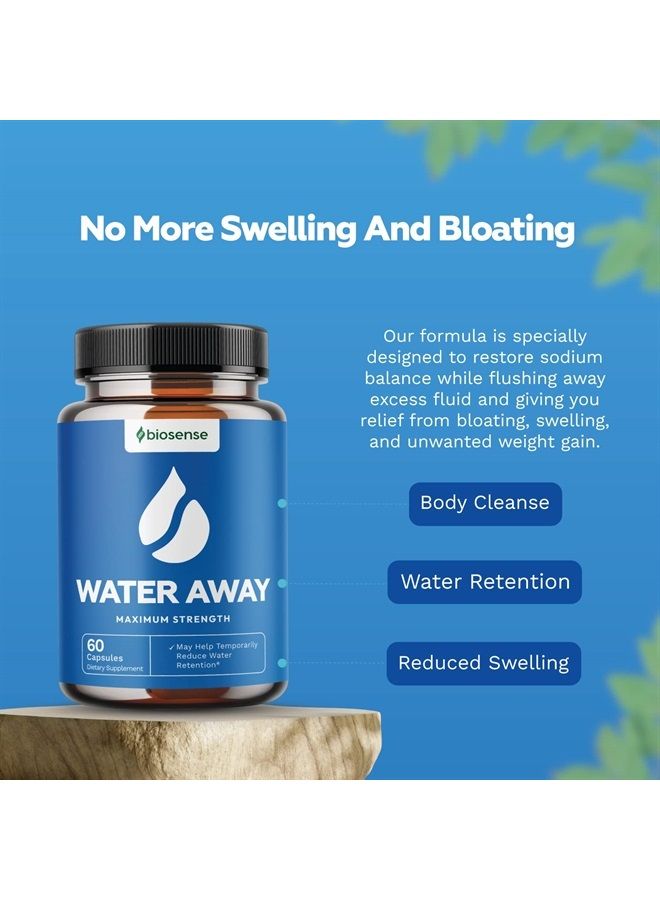 Bio Sense Natural Diuretic Water Away Pills Vitamin B6 Potassium & Dandelion Root Extract Water Retention Anti-Bloating and Swelling Capsules Weight Loss for Women & Men with Antioxidant Green Tea by Bio Sense  - Image 4