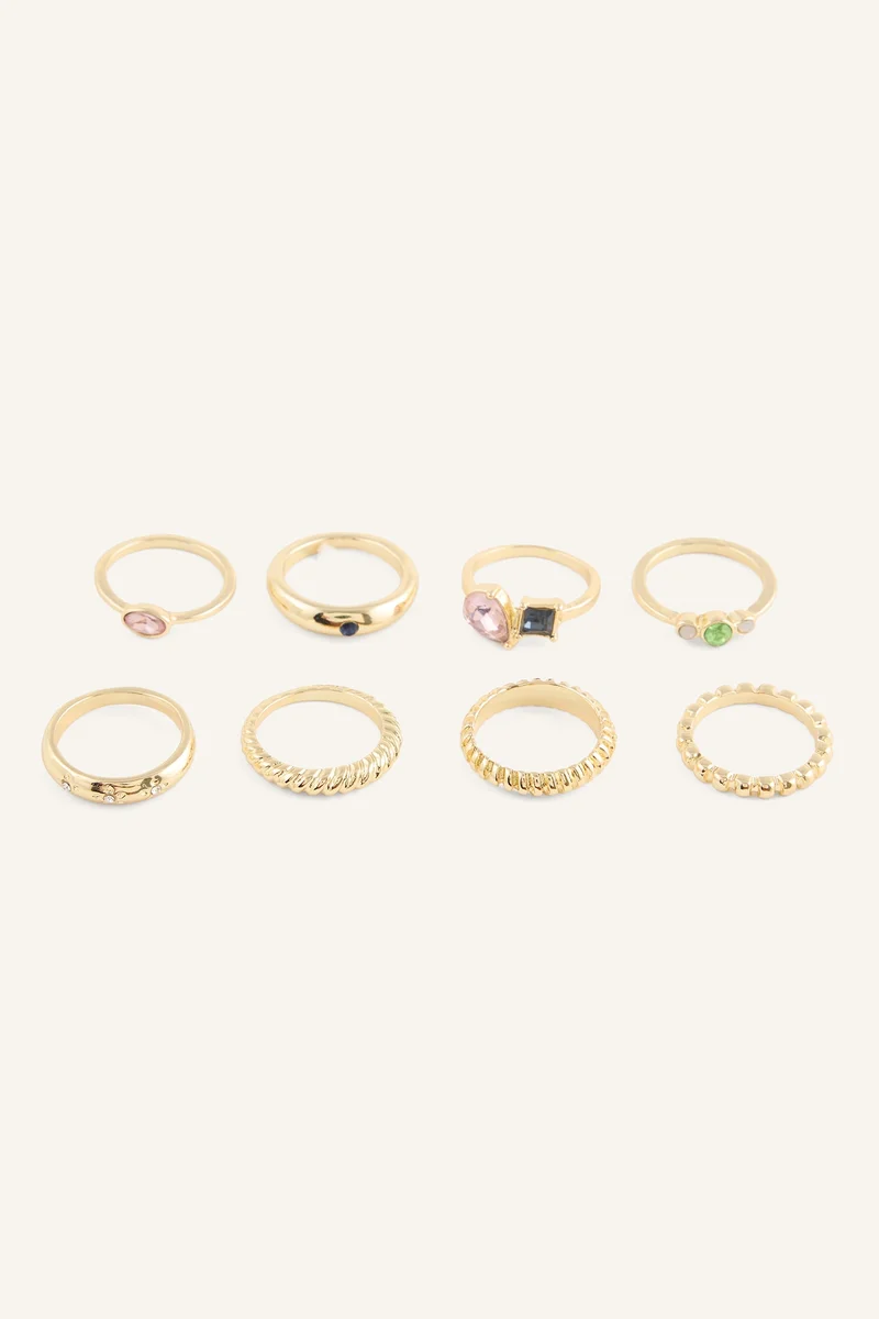 ديفاكتو Woman 8 piece Rings