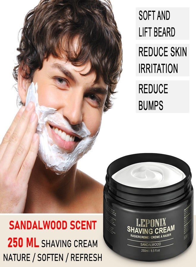 LEPONIX Shaving Cream Mens – 8.5oz Extra Large Shave Cream - Rich Lather Prevents Razor Burn & Irritation, Moisturizes Dry Skin - Gentle Formula for Seniors - Secret Santa Gifts - Image 3