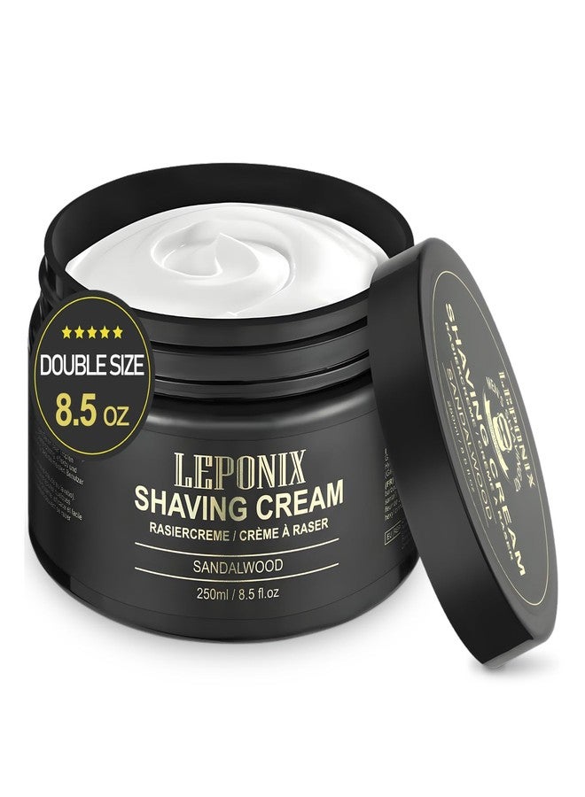 LEPONIX Shaving Cream Mens – 8.5oz Extra Large Shave Cream - Rich Lather Prevents Razor Burn & Irritation, Moisturizes Dry Skin - Gentle Formula for Seniors - Secret Santa Gifts - Image 1