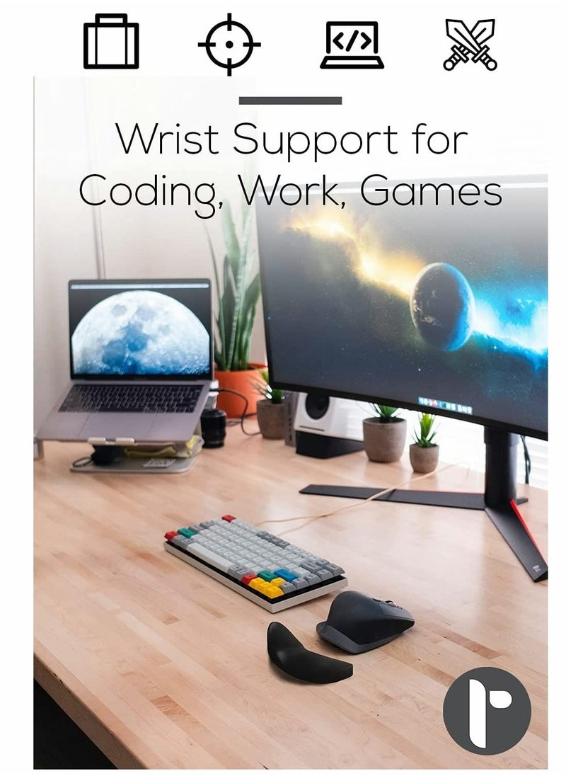 KASTWAVE - 2 Pieces Ergonomic Gliding Palm Rest, Smooth Glide, Soft Cooling Material, Sliding Wrist Pad That Moves with Your Mouse - Image 1