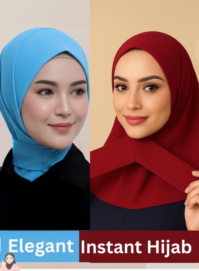 رينفينتي حجاب فوري للنساء – غطاء رأس خفيف الوزن وقابل للتنفس بتغطية كاملة، مزود بحبل قابل للتعديل وسناب غير قابل للانزلاق – مثالي للمناسبات الرسمية، اليومية، الرياضية والفعاليات | مجموعة - Image 1