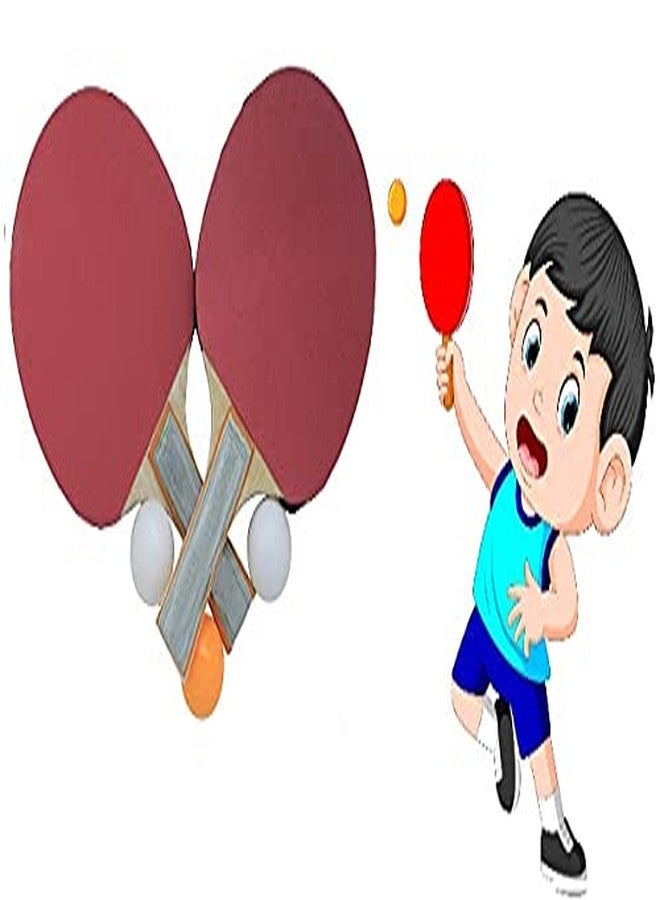Ekan Lightweight Wooden Table Tennis Rackets with 3 Ping Pong Balls for Kids and Adults - Image 1