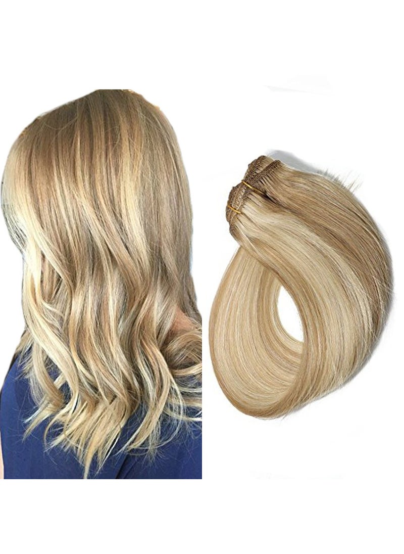PoleStar Hair - Clip In Human Hair Extensions 20pcs Seamless Silky Straight Weft Remy Virgin HairPiano Ombre Color 18613 16inches - Image 1