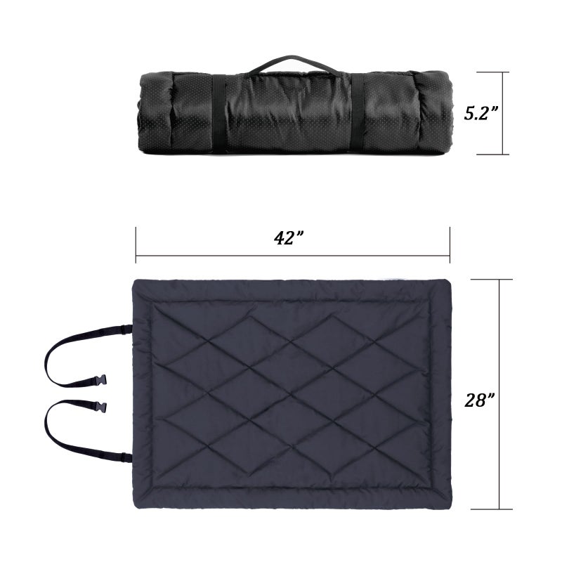 GNarbor Rollup Camping Outdoor Dog Bed,Portable Dog Travel Mat with Carry Handles for Medium Large Dogs Waterproof Washable Pet Pad,42 * 28â€Dark Blue - Image 2