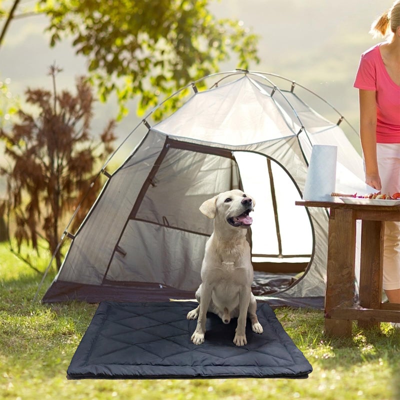 GNarbor Rollup Camping Outdoor Dog Bed,Portable Dog Travel Mat with Carry Handles for Medium Large Dogs Waterproof Washable Pet Pad,42 * 28â€Dark Blue - Image 3