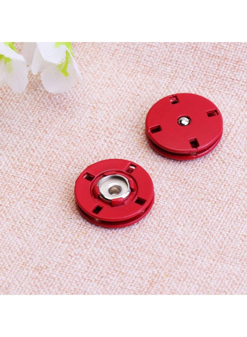 Y&D 10pcs Sew On Snap Buttons Metal Fasteners Press Studs for Sewing Clothing Lether Jackets DIY Craft (Red)  - Image 4