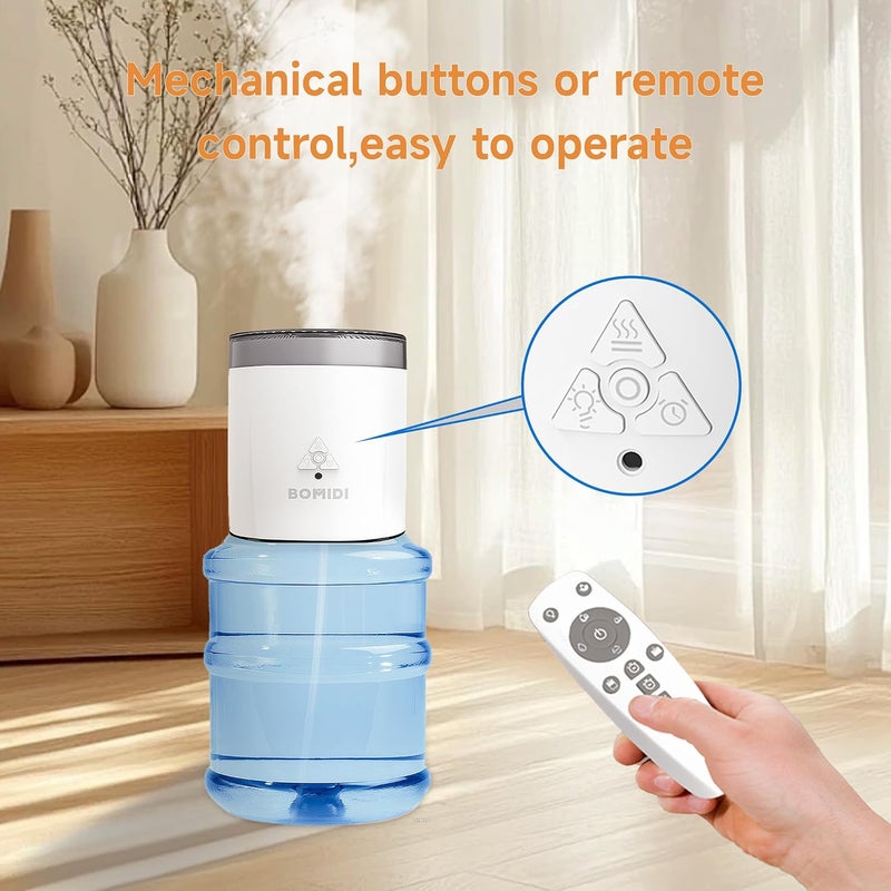 BOMIDI Ultrasonic Humidifier with 7-Color Ambient Light, Remote Control & External Bucket Compatibility – 3 Adjustable Mist Modes for Extended Use in Home Office - Image 3