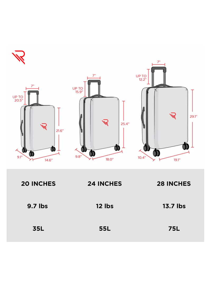 Reflection REFLECTION Saphir Premium Quality ABS Suitcase Lightweight Hardshell Metalic Corner Vertical Series Travel Luggage Trolley with 4 Spinner Wheels and TSA Lock 20 Inch 51 CM NAVY
