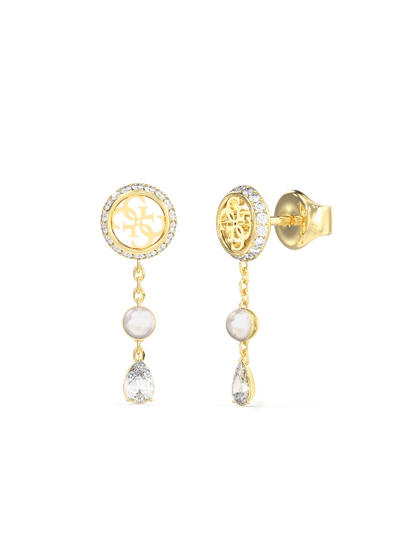 جس أقراط لؤلؤية بشعار صغير