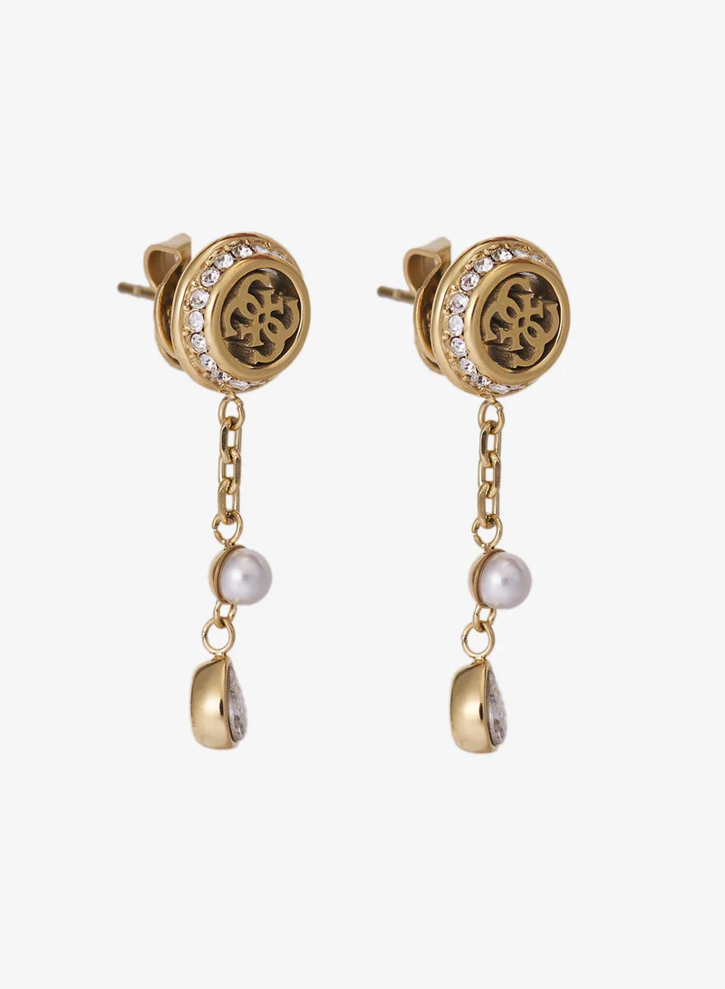 GUESS Tiny Pearly Logo Earrings