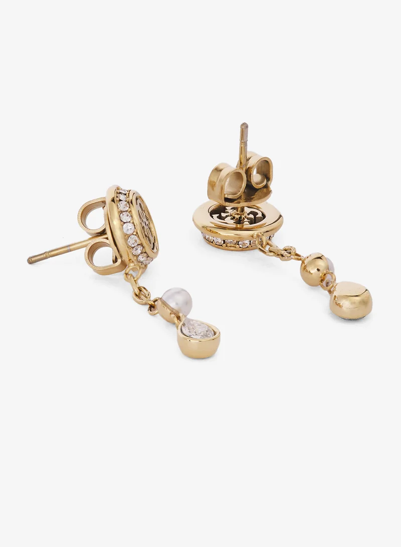GUESS Tiny Pearly Logo Earrings