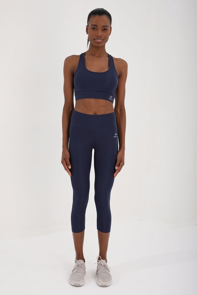 Tommy Life Indigo High Waist Slim Fit Women's Leggings Set with Cross Back Detail - 95283  - Image 1