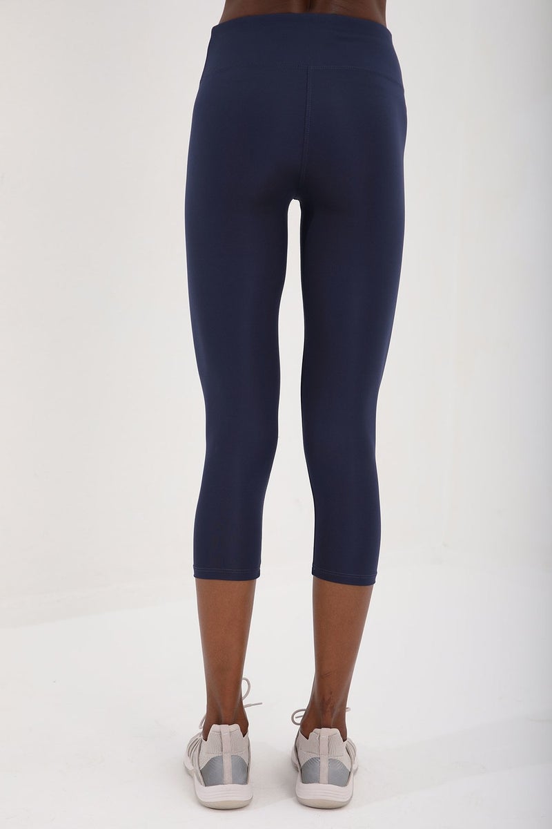 Tommy Life Indigo High Waist Slim Fit Women's Leggings Set with Cross Back Detail - 95283  - Image 4