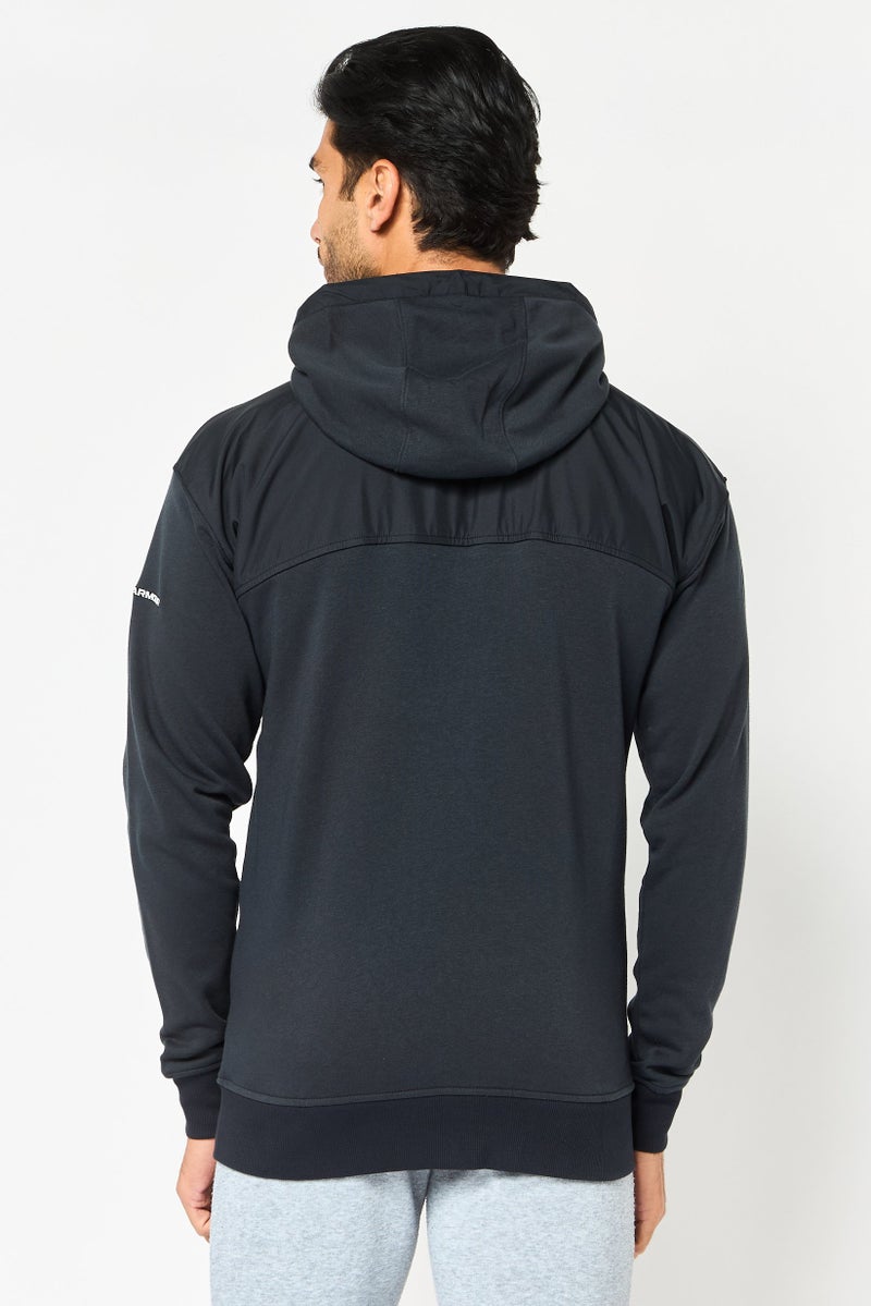 UNDER ARMOUR سويت شيرت خارجي طويل الأكمام فضفاض للرجال، لون بترولي Navy - Image 3