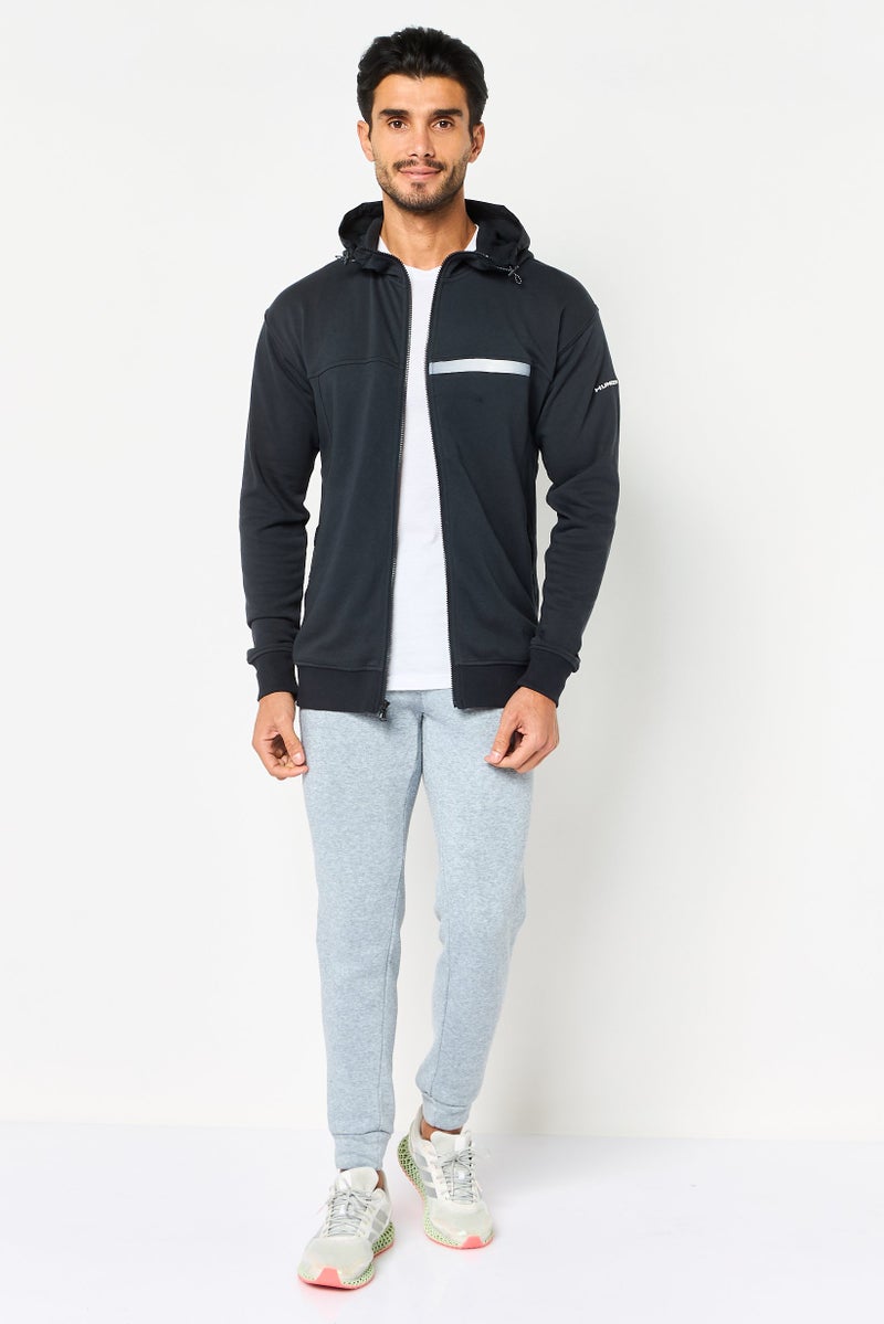 UNDER ARMOUR سويت شيرت خارجي طويل الأكمام فضفاض للرجال، لون بترولي Navy - Image 2