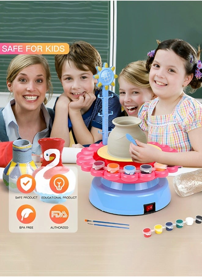 GROIC - Sunflower Pottery Wheel Art Crafts,Kids Pottery Wheel Kit and Painting Kit for Beginners with Sculpting Clay,Air Dry Natural Clay,Modelling Clay Kit for Kids DIY Pottery,Kids' Handmade Toys - Image 1